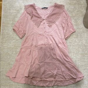 Pink Lace Collar Dress